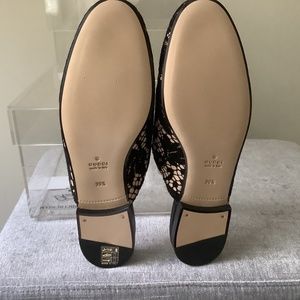 Gucci Black Pizzo Lace Princeton slide/mule